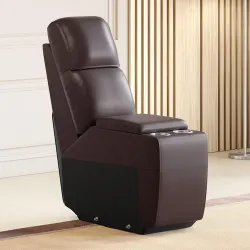 Home Centre Stockholm Half Leather Console - Brown