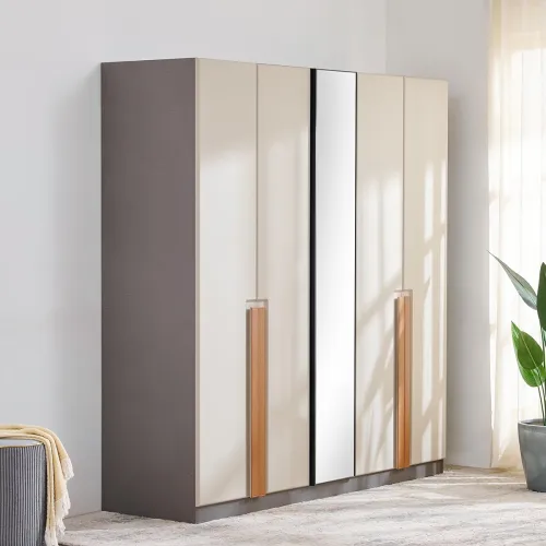 Image of Home Centre Tiffany 4 Door Swing Wardrobe Beige