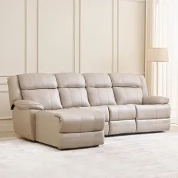 Home Centre Torino Half Leather Solid Wood Recliner Sets