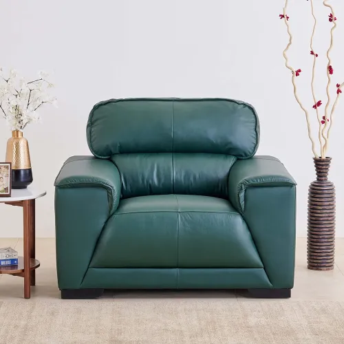 Image of Home Centre Valencia Half Leather 1-Seater Sofa