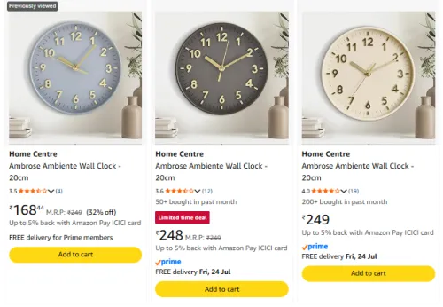 Image of Home Centre Wall Clock Starts @ ₹168