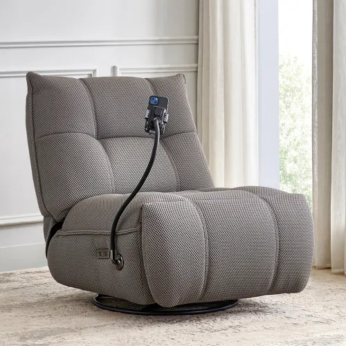 Image of Home Centre | Zeek Fabric 1 Seater Recliners with Mobile Holder
