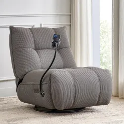Home Centre | Zeek Fabric 1 Seater Recliners with Mobile Holder