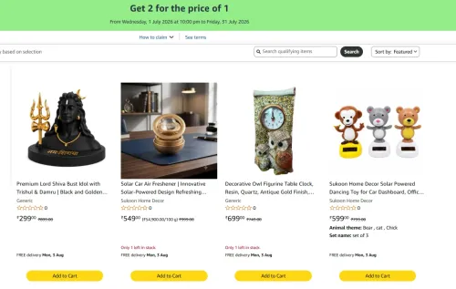 Image of Amazon Offer : Buy 1 Get 1 Free on Home Decor Items