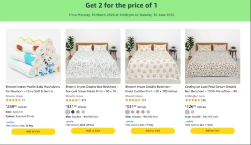 Image of Get 2 For the Price of 1 on Home Furnishing Products