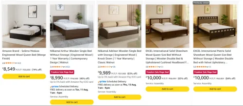 Image of Home Furnishing Wooden Bed up to 80% Discount 