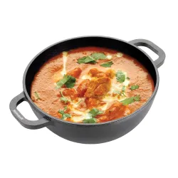 Home Puff Pre-Seasoned Non-Stick Cast Iron Kadai for Cooking & Deep Frying, Healthy Cooking, Coating Free Cookware, Multipurpose Loha Kadhai with Heavy Base, Gas Stove Friendly, with Warrant...