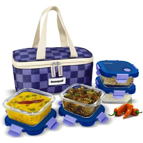 Image of Home Puff 4-Piece Glass Lunch Box Set