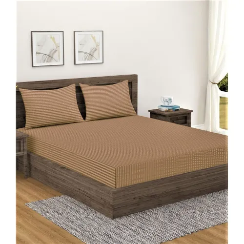 Image of Home Sizzler 300TC Cotton Double Bedsheet Pillow Covers, 90"X92"