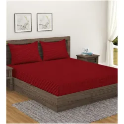 Home Sizzler 300TC Cotton Single Bedsheet with 1 Pillow Cover, 90\X55\