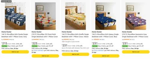 Image of Home Sizzler Bedsheets at minimum 70% Discount