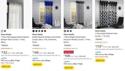 Image of Home Sizzler Curtains Starting @ ₹132