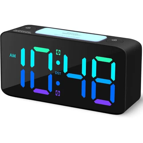 Image of HOME SKILL 7inch RGB Digital Alarm Clock