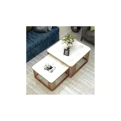 Home Sparkle Iron Frame Handmade Square Coffee Table 