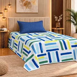 Home Stylish 280 TC Floral Print Ezyption Cotton 1 Single Bedsheet with 1 Pillow