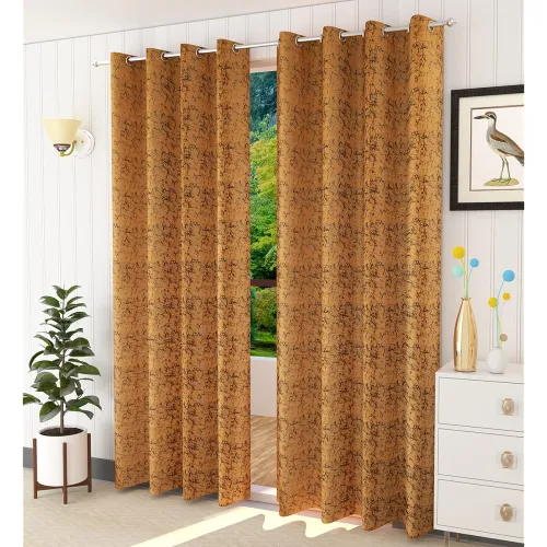 Image of Home UTSAV 1 Piece Premium Room Floral Darkening Suede Velvet Fabric Semi Sheer