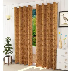 Home UTSAV 1 Piece Premium Room Floral Darkening Suede Velvet Fabric Semi Sheer
