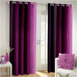 HOME UTSAV 1 Piece Solid Plain Shaded Polyester Curtains for Door 7 Feet, Purple