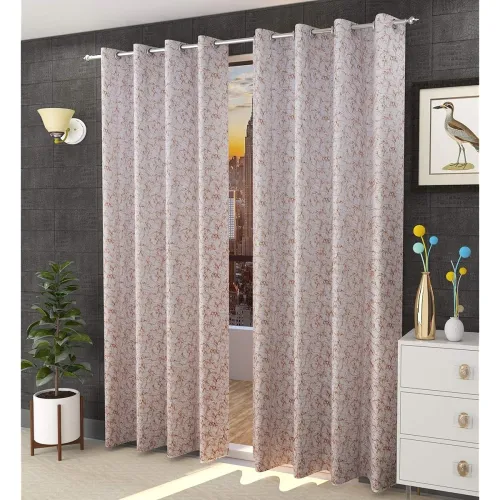 Image of Home UTSAV 2 Piece Premium Room Floral Darkening Suede Velvet Fabric Semi Sheer
