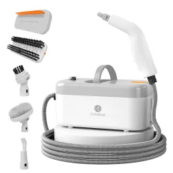 HOMEBASIC Steam Cleaner 1200W for Home & Car (5 Attachments) | Portable, Waterproof IPX4, 850mL Water Tank | High Pressu