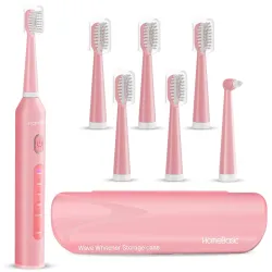 HOMEBASIC Electric Toothbrush For Adults | 5 Brushing Modes, 6 Replaceable Brush Heads, 60-Day Battery, USB Charging, IP