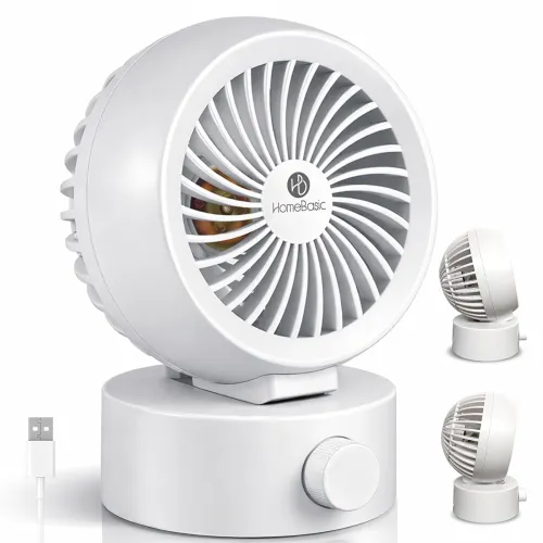 Image of HOMEBASIC USB Desk Fan, Portable Mini Table Fan with 3900 RPM Brushless Motor