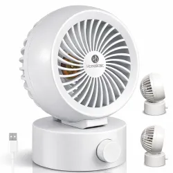 HOMEBASIC USB Desk Fan, Portable Mini Table Fan with 3900 RPM Brushless Motor