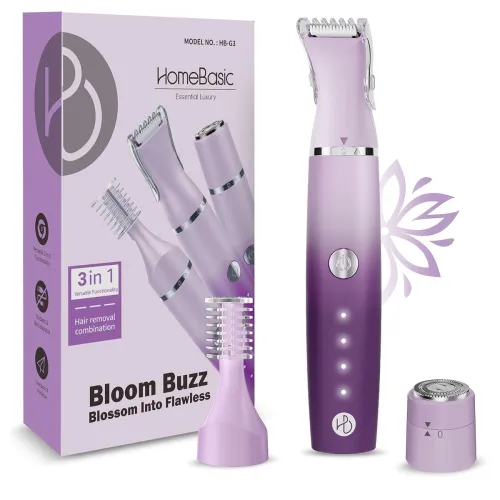 Image of HomeBasic 3-in-1 Precision Facial Hair Trimmer for Women (Purple)