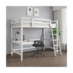 @Home by Nilkamal Wooden Bunk Bed with Ladder & Study Table