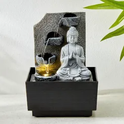 Home Centre Alpine Carnival Polyresin Buddha Water Fountain - 12.7x12.3x18.2cm
