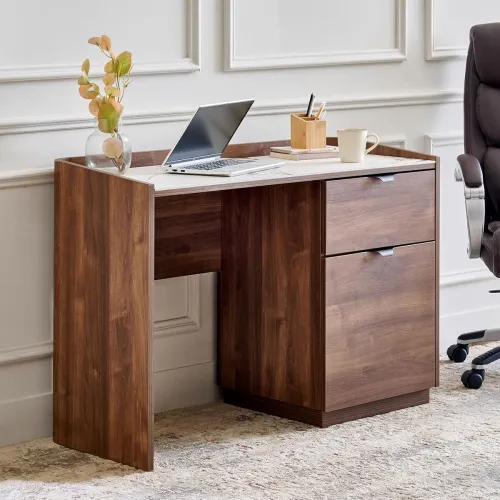 Image of Home Centre | Hadley | Study and Office Tables | Engineered Wood | Brown | 1 Year Warranty