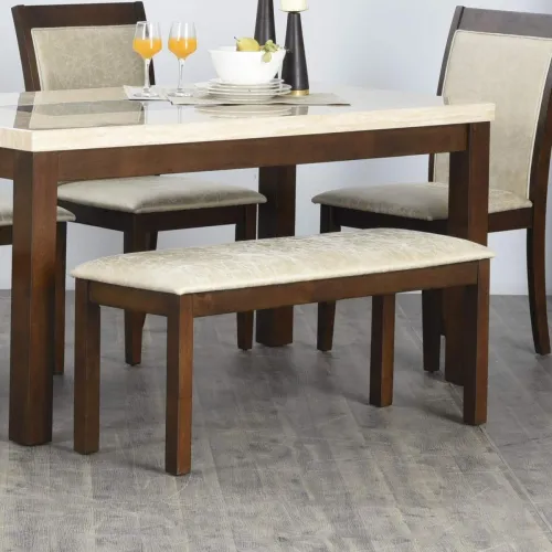 Image of Home Centre Harmony Sia Fabric Dining Bench - Grey