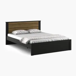 Home Centre Helios Rhine Lyon Queen Bed (Walnut)