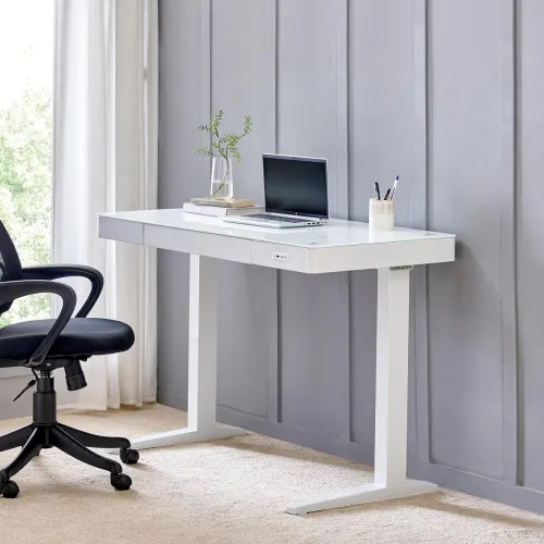 Image of Home Centre Trooper Tempered Glass Study Desk
