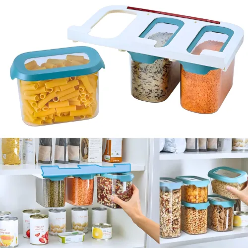 Image of HomeEssentials Hanging Storage Containers (Set of 3, 900ml)