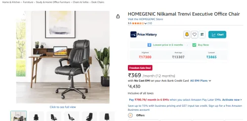 Image of HOMEGENIC Nilkamal Trenvi Executive Office Chair