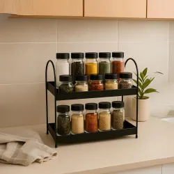 HomeGrits 2-Tier Kitchen Organizer Rack, Storage & container, Masala Racks Storage | Kitchen, Pantry & Bathroom storage 