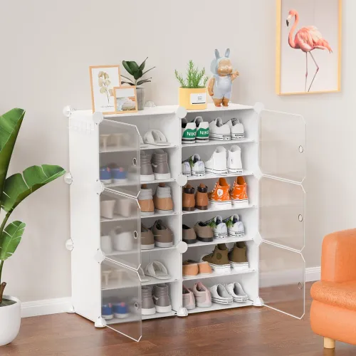 Image of Homeland White 12-Layer Shoe Organizer