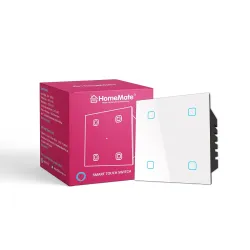 HomeMate Wi-Fi Smart 4 Gang Touch Switch (White, Pack of 1) | No Hub Required