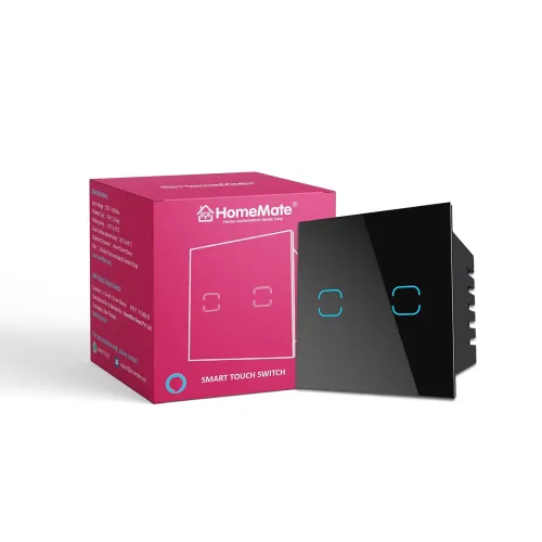 Image of HomeMate® WiFi+BLE 2-Way 2 Gang Touch Switch | No Hub Required