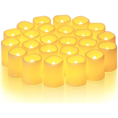 Image of Homemory 24 Pack Ivory Flameless Flickering LED 