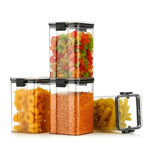 Image of Homeor Houshe Plastic Air Tight BPA Free Containers For Kitchen Storage Set, Storage Jar Food & Multipurpose Pantry Orag