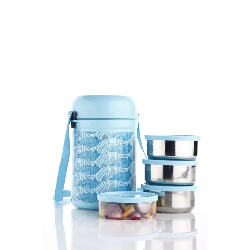Image of Homeor Double Wall Insulated Tiffin Box Set | Leak Proof Containers | Food Grade BPA Free & Air-Tight Office Lunch Box I