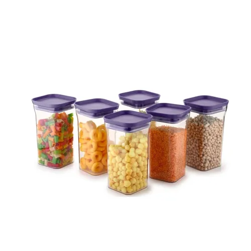 Image of Homeor Plastic Storage Jar and Container Set I Air Tight & BPA Free Stackable Containers for Kitchen Storage Set I Groce