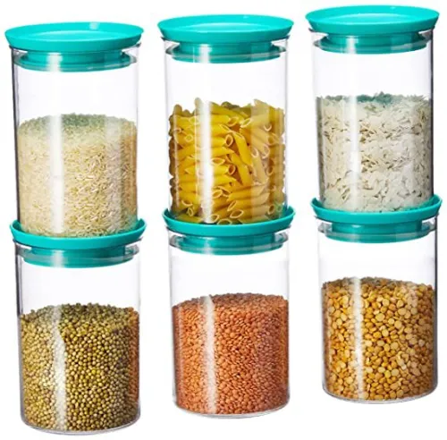 Image of Homeor Plastic Storage Jar and Container Set 900ml Pack of 6