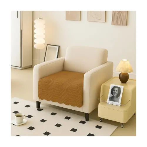 Image of Homerz 1-Seater Velvet Sofa Cover