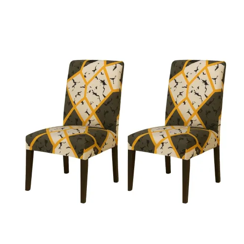 Image of Homerz Premium Pack of 2 Elastic Stretchable Dining Chair Cover