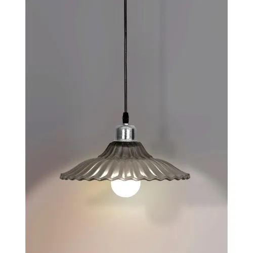 Image of Homesake ® 40W Classic Ribbed Antique Silver Glass Pendant Hanging E27 Nordic