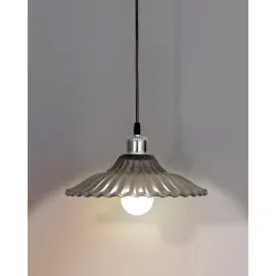 Homesake ® 40W Classic Ribbed Antique Silver Glass Pendant Hanging E27 Nordic