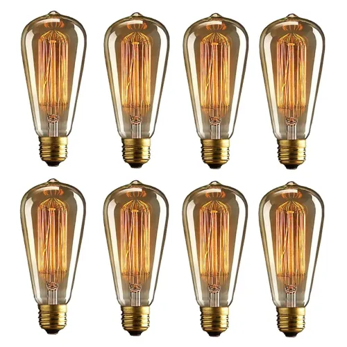 Image of Homesake Edison Tungsten Filament Antique Glass Light Bulbs Vintage Base E27